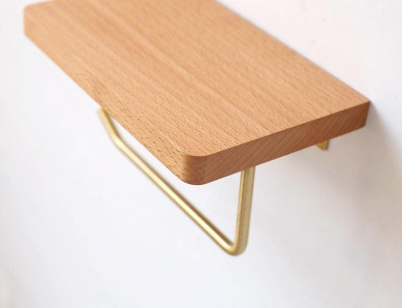 WoodNest - Stijlvolle Houten Toiletrolhouder met Opbergruimte