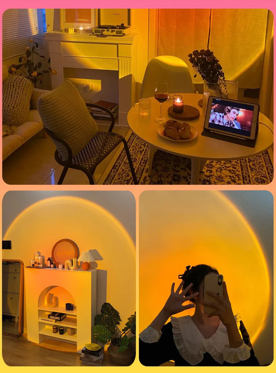 GlowSphere – Magische Sunset Lamp met 4 Kleuren