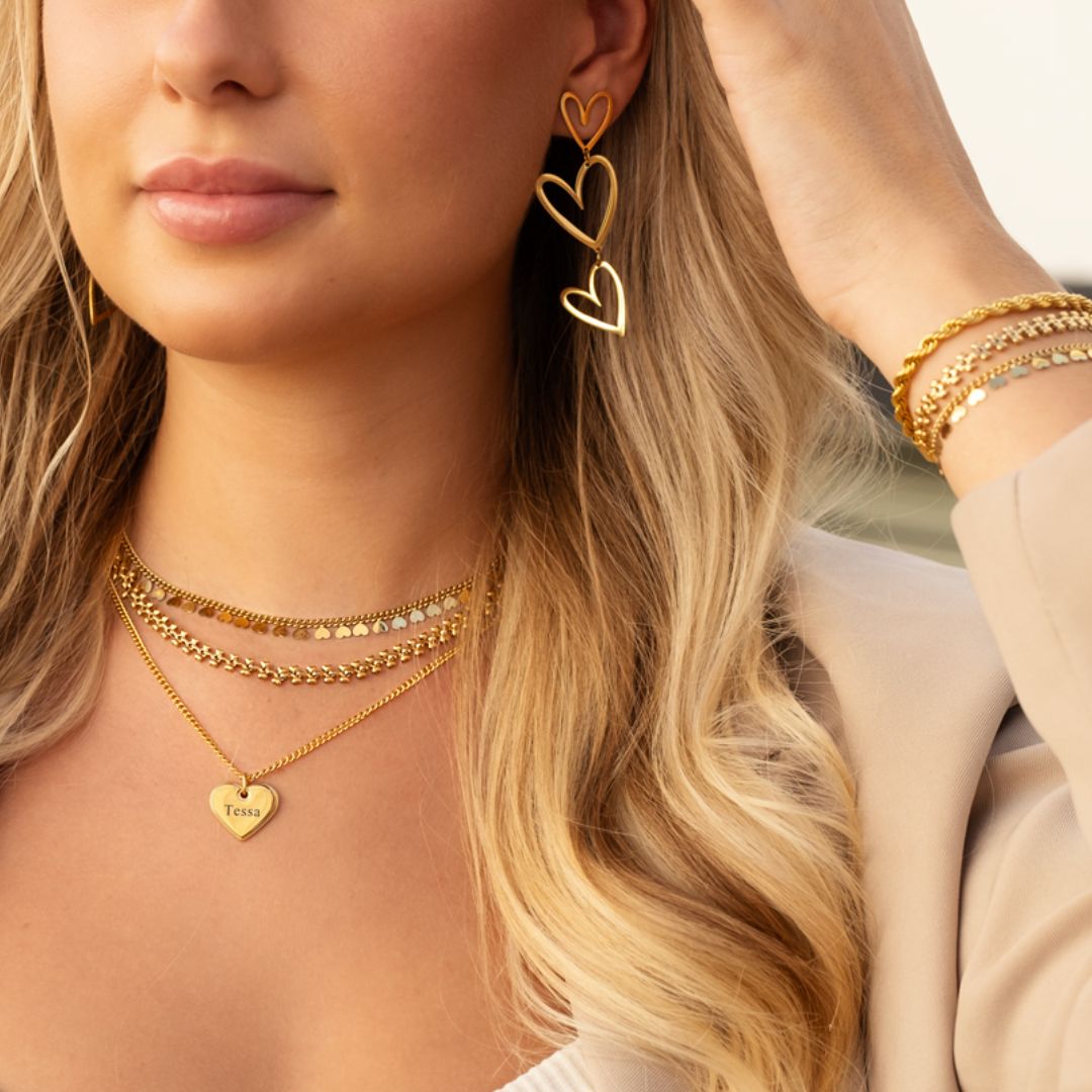 TripleHeart Earrings - Elegante & Trendy Oorbellen