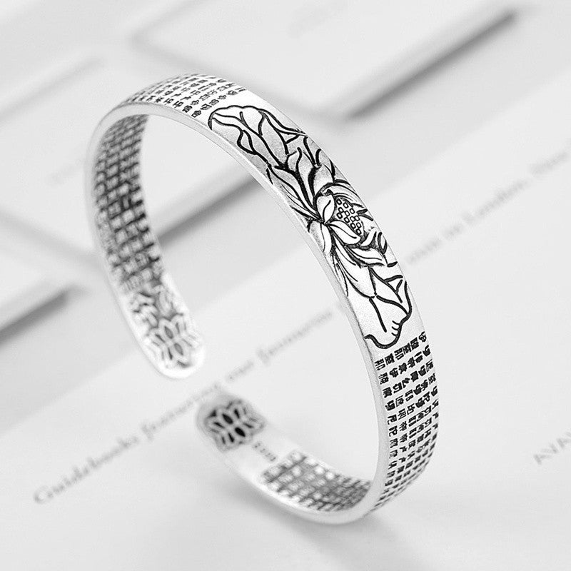 SerenitySilver Bracelet – Stijlvolle Lotusarmband