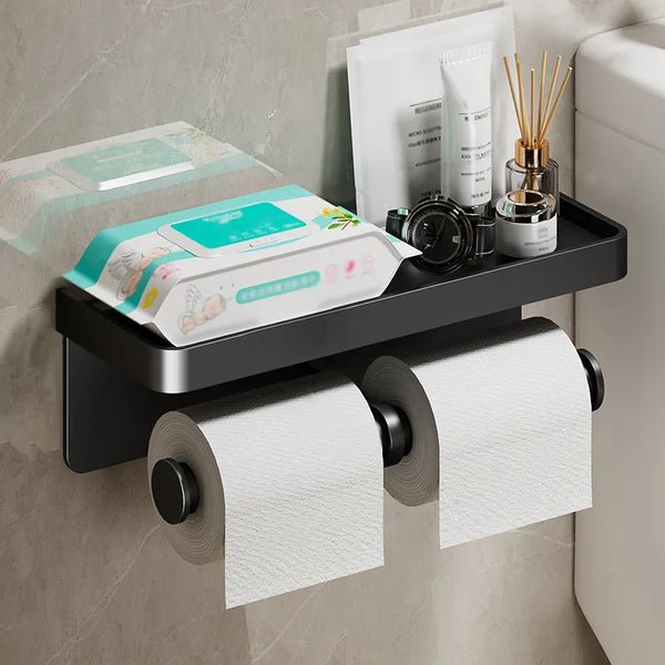 LuxeHold – Stijlvolle Multifunctionele Toiletrolhouder
