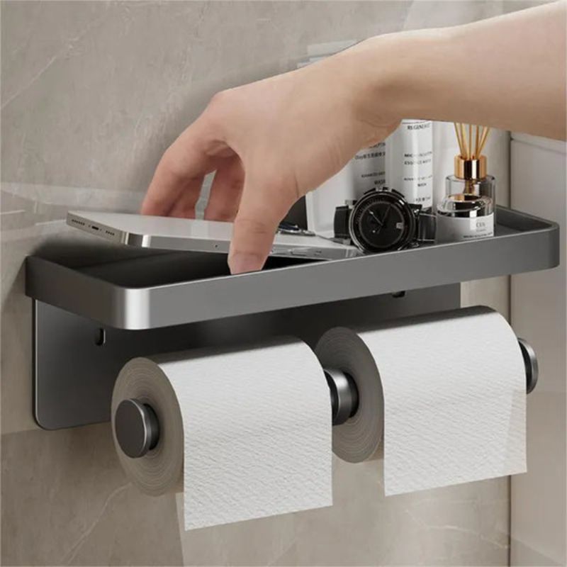LuxeHold – Stijlvolle Multifunctionele Toiletrolhouder
