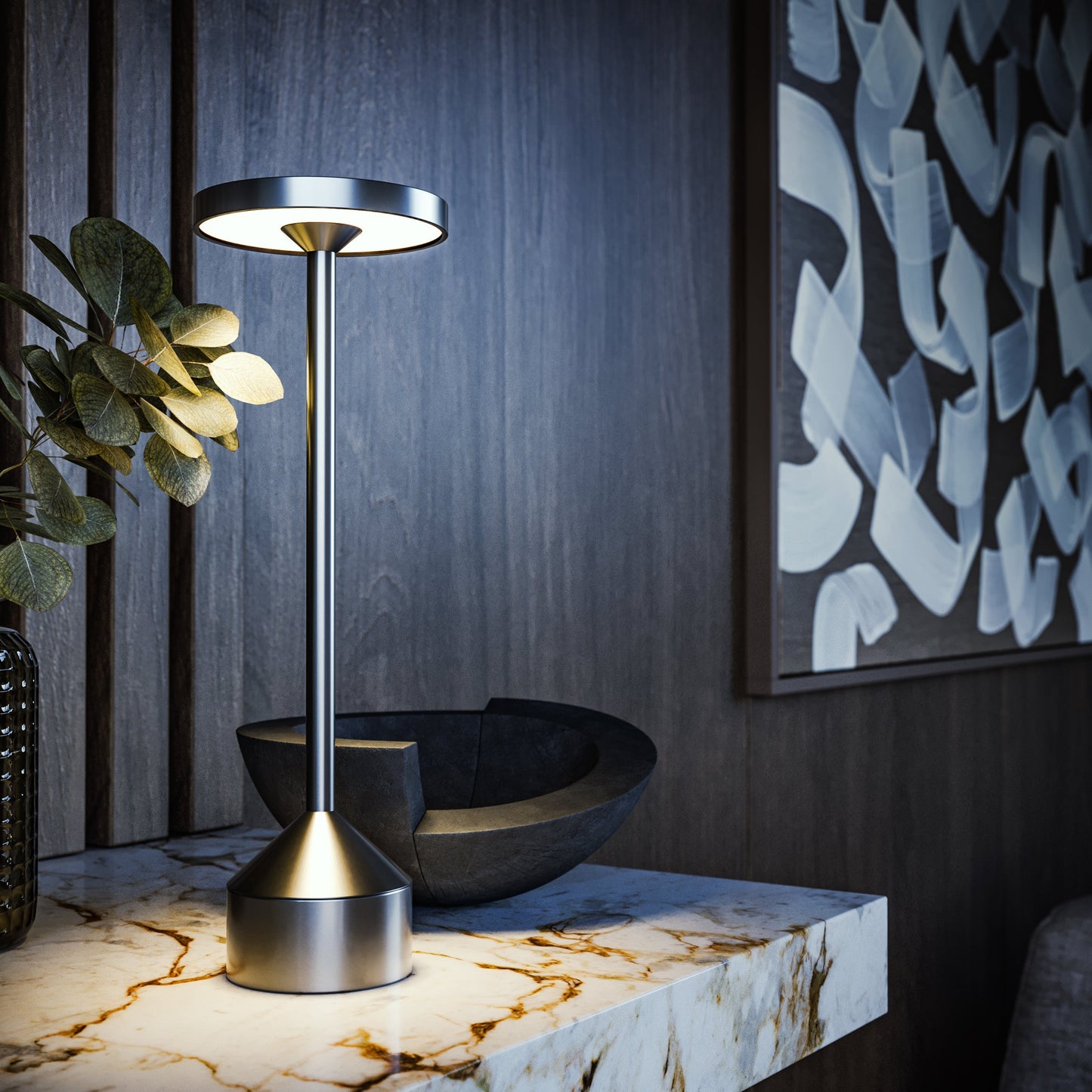 Stockholm Verlichting: Elegante Draadloze Tafellamp met Dimfunctie