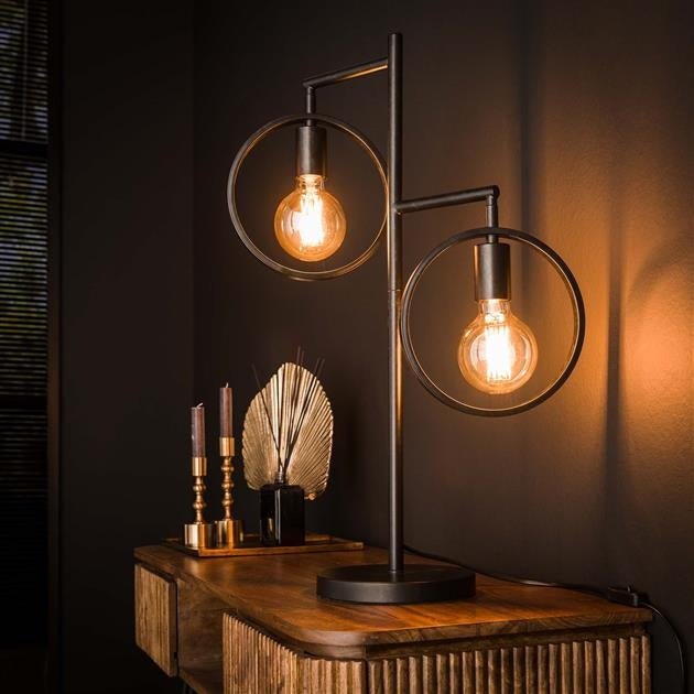 HennesLamp – Moderne Tafellamp met Zwart Nikkel