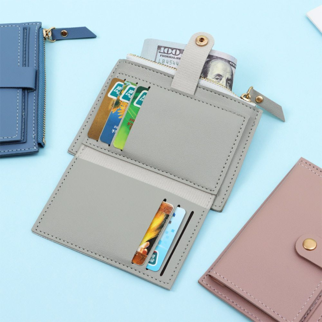 VelvetCoin - Compacte Lederen Portemonnee voor Dames