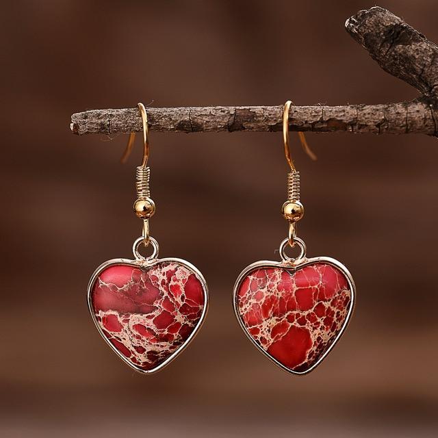 Ruby Essence Earrings – Elegante Sienna Jaspis Oorbellen