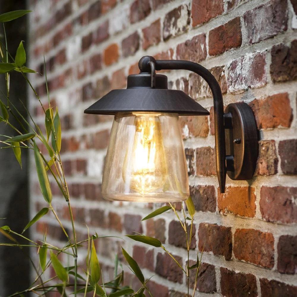Cate Outdoor Light – Zwarte Glas & Roest LED Lamp