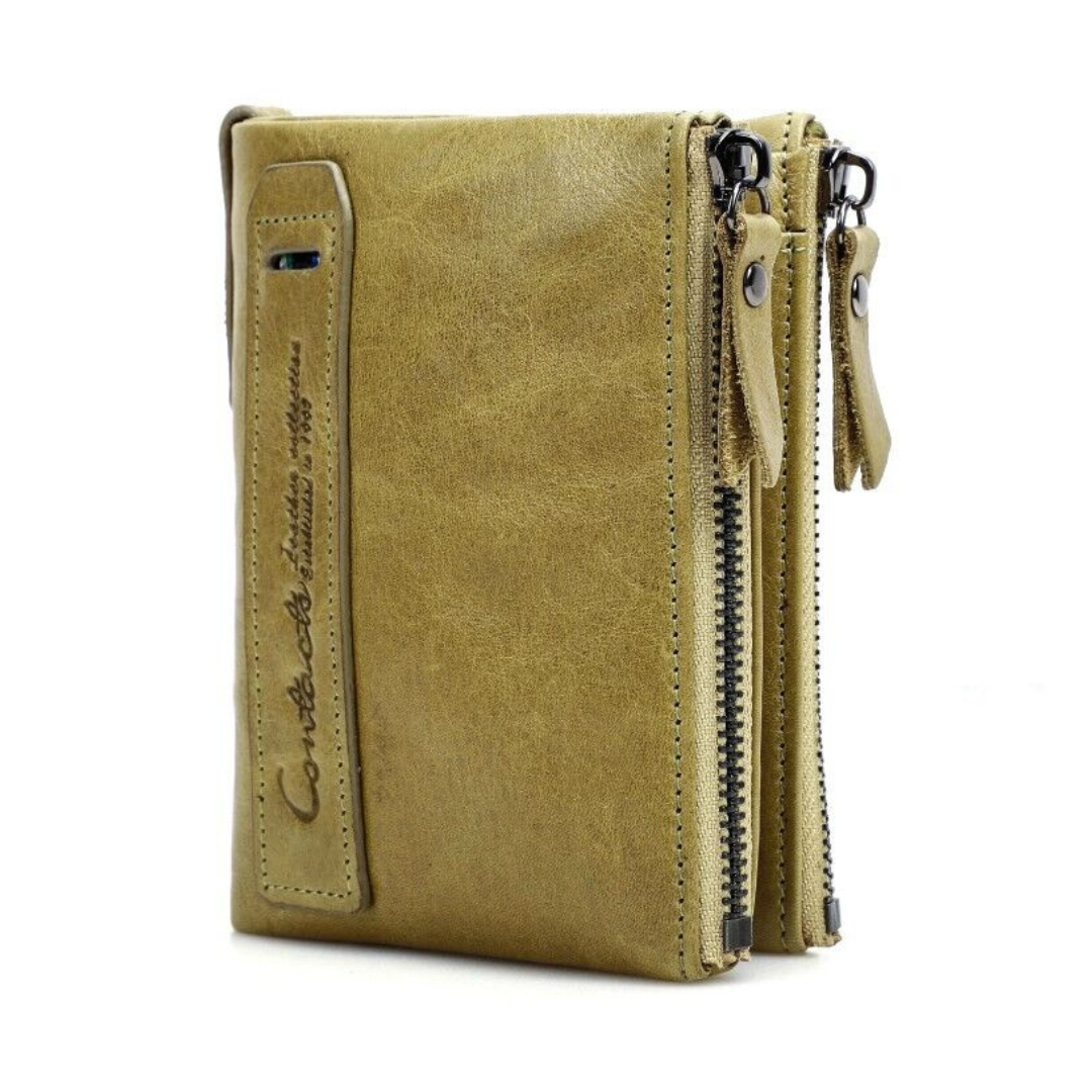 CompactWallet - Stijlvolle Dubbele Ritssluiting Portemonnee