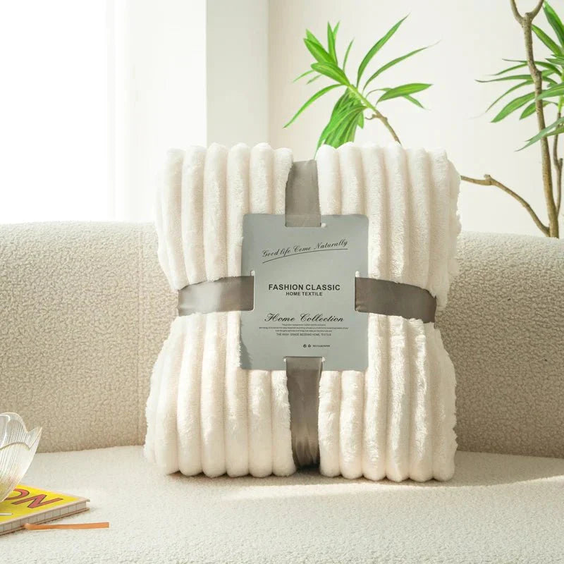 CozyFlanel - Luxe Zachte Deken met Brede Strepen