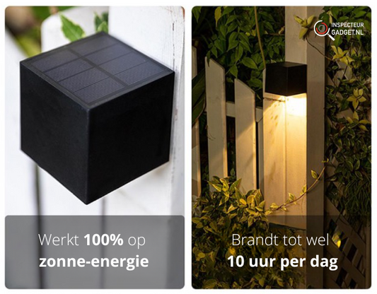 Draadloze LED Solar Kubus Wandlampen Deluxe - Creëer de perfecte sfeer in jouw tuin!