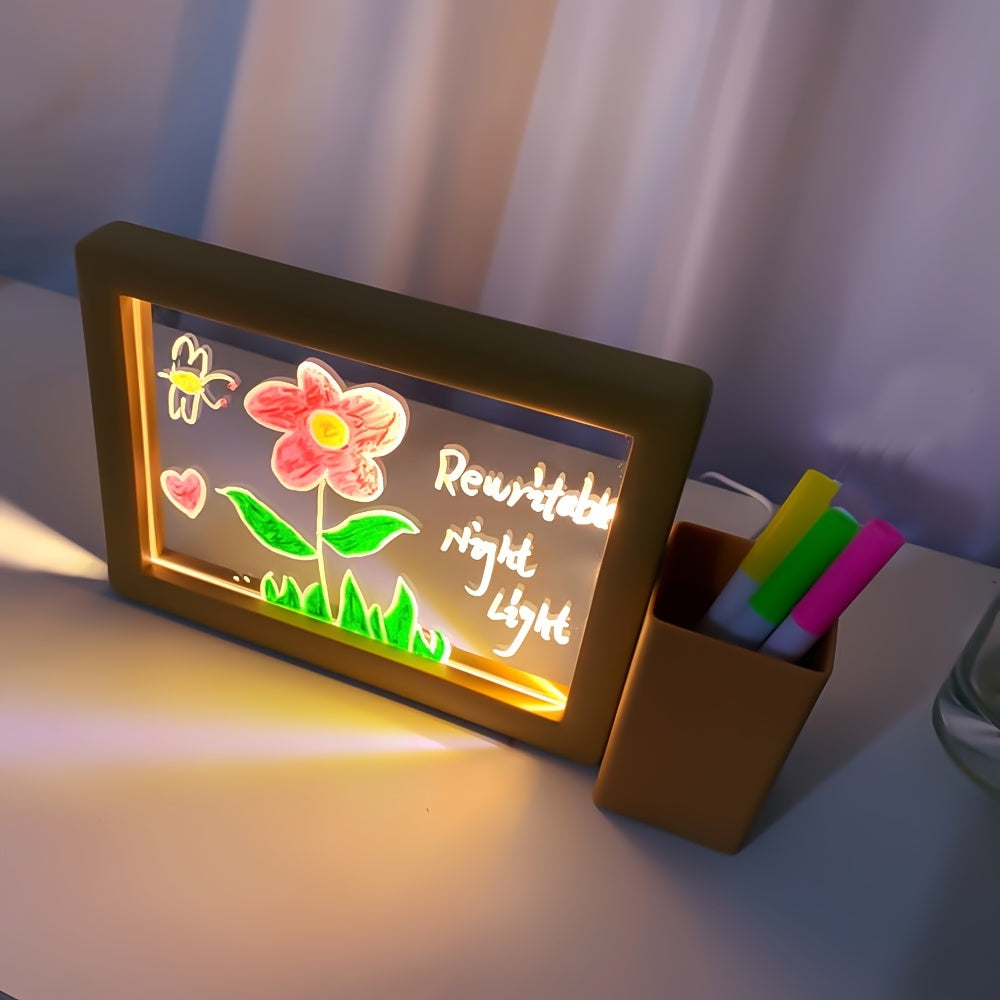 GlowNote Lamp – Moderne LED Nachtlamp met Schrijfbaar Bord
