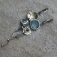 Elegant Blauwe Steen Kruis Oorbellen - Elias Collection