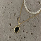 Elegante Zwarte Onyx en Parel Stapelketting - Aria Collectie