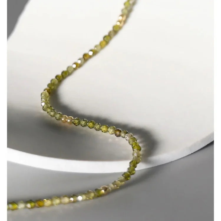 Chic Celeste Olive Green Zirconia Necklace