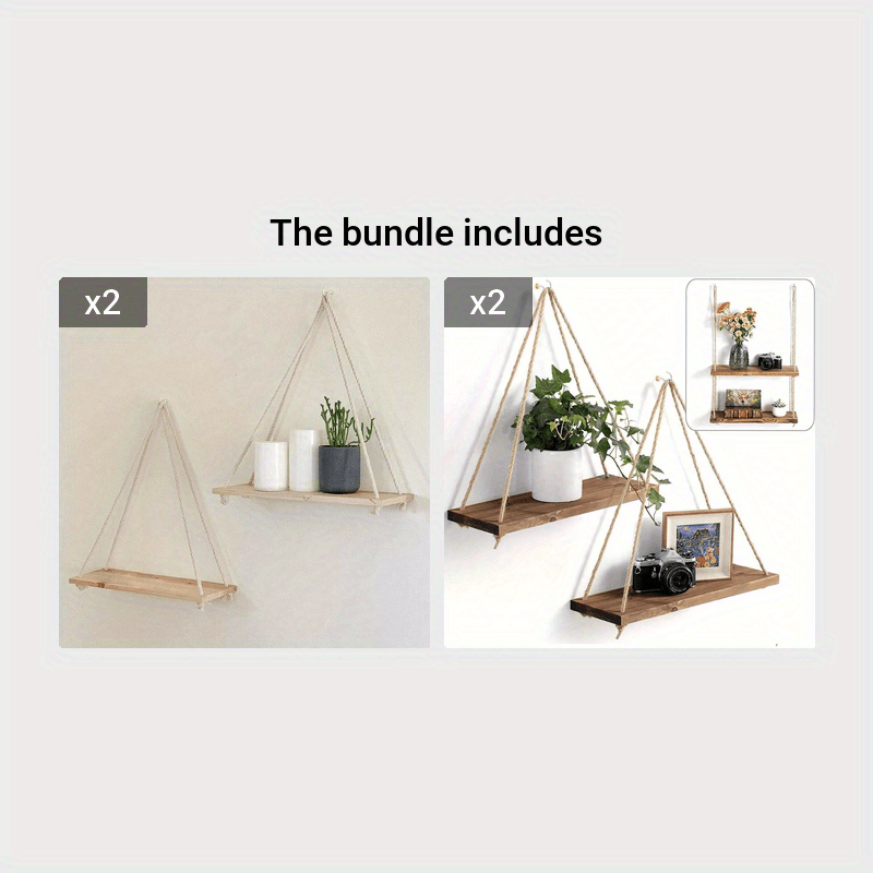 DecoShelf - Elegante Zwevende Plank met Verstelbaar Touw