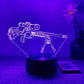 LumiGlow – 3D LED Nachtlamp Zwart Pistool 16 Kleuren
