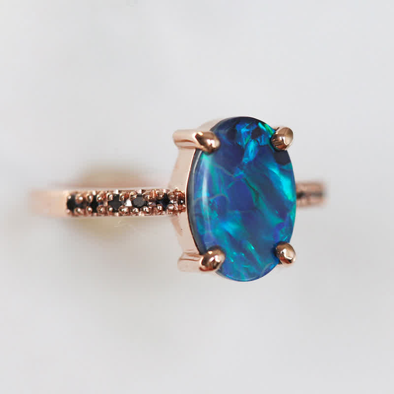 Isabella 3-Piece Ring Set with Stunning Sapphire and Opal