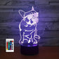 DecoBulldog - 3D Franse Bulldog Lamp met Kleuren