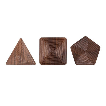 Creative Coasters – Zwart Walnoot in Unieke Vormen