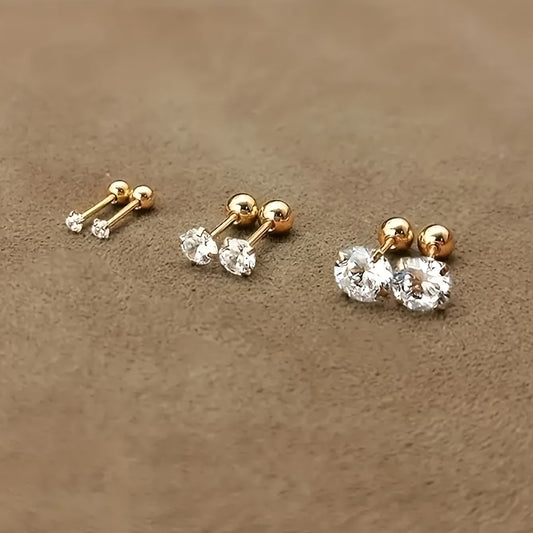 Lumen Sparkle - Tijdloze Titanium Zirkonia Oorknopjes