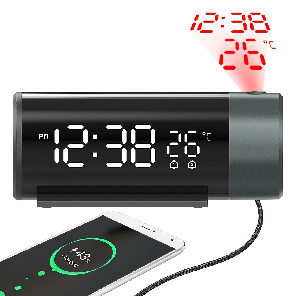 ProjectElite Clock - Zwarte Moderne Weerstandwekkende Projectieklok