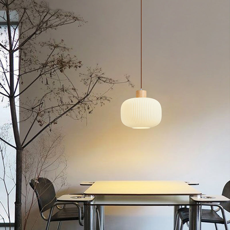 VintageLight - Stijlvolle Houten en Glazen Hanglamp