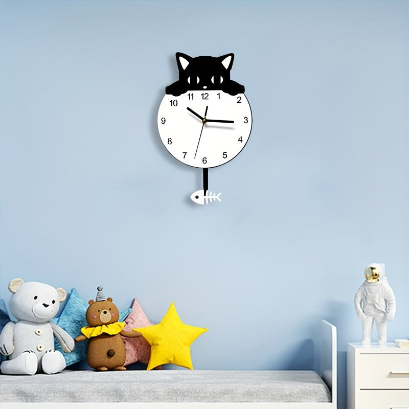 SwingCat Clock - Moderne Kat Wandklok in Cartoonstijl