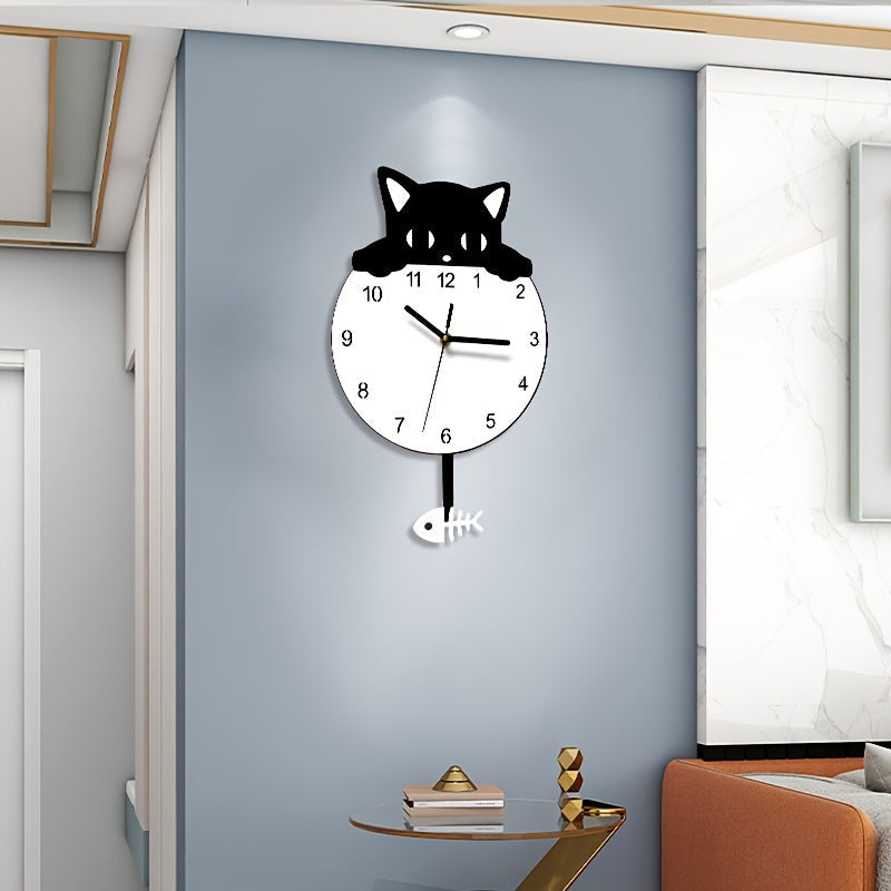 SwingCat Clock - Moderne Kat Wandklok in Cartoonstijl