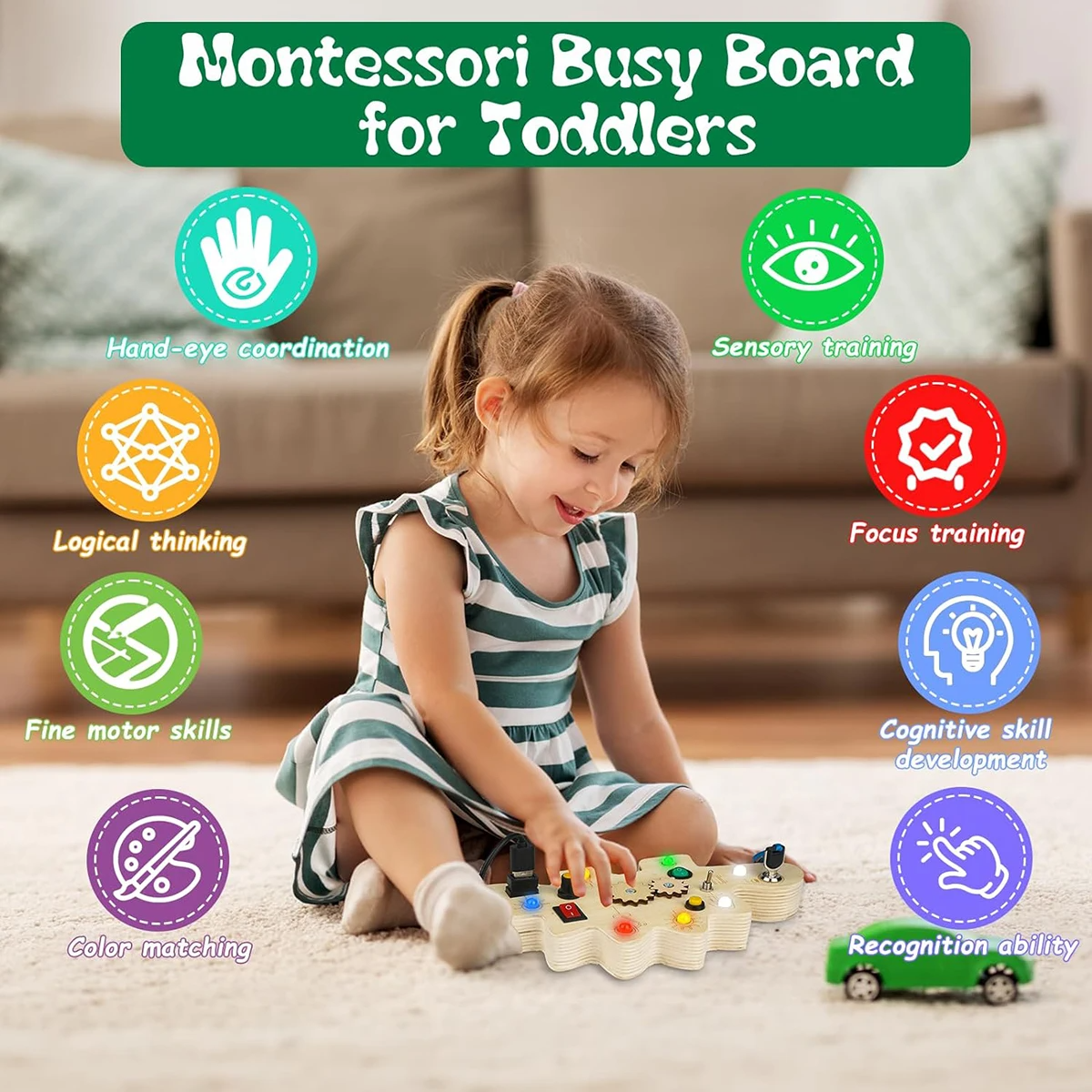 Creatief Dino Prikbord & Busy Board - Voor Peuters van 2-4 Jaar