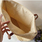 SummerBreeze Tote - Stijlvolle Rieten Tas met Leren Handvatten