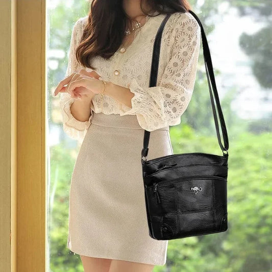LuxuryCarry - Elegante Leren Schoudertas met Ruim Ontwerp