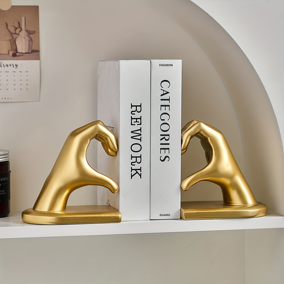 GoldenHeart – Luxe Boekensteunen Set van 2