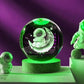 LumiSphere - Luxe 3D Kristallen Tafellamp met Houten Voet