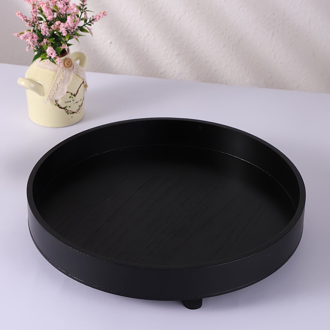 ClassicTray – Luxe Zwart Houten Dienblad voor Decoratie