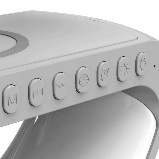 GlowHub - Multifuntionele Oplaadbare Speaker met Wekker en Sfeerlicht