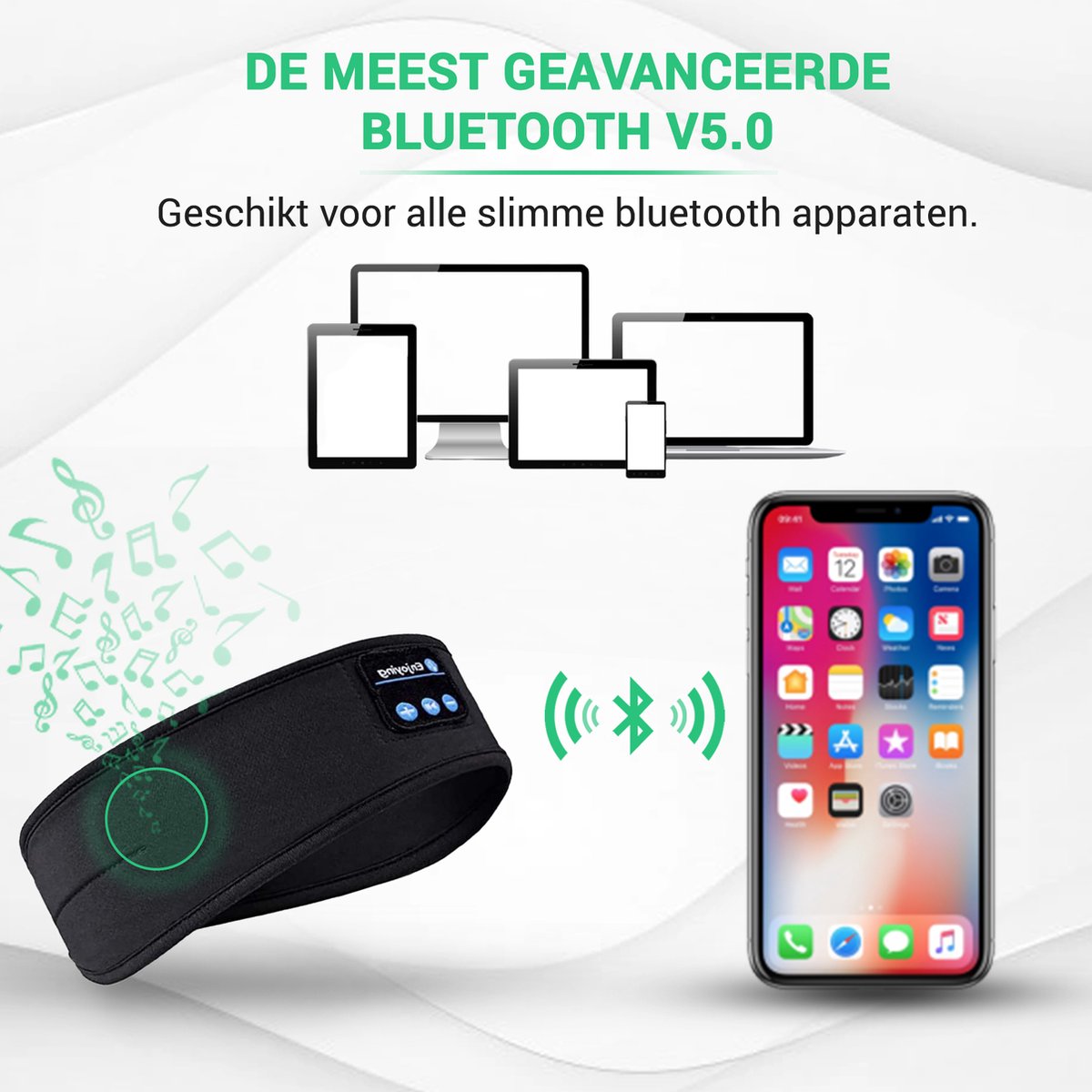 SleepWave™ - Slimme Bluetooth Slaapband voor Diepe Rust