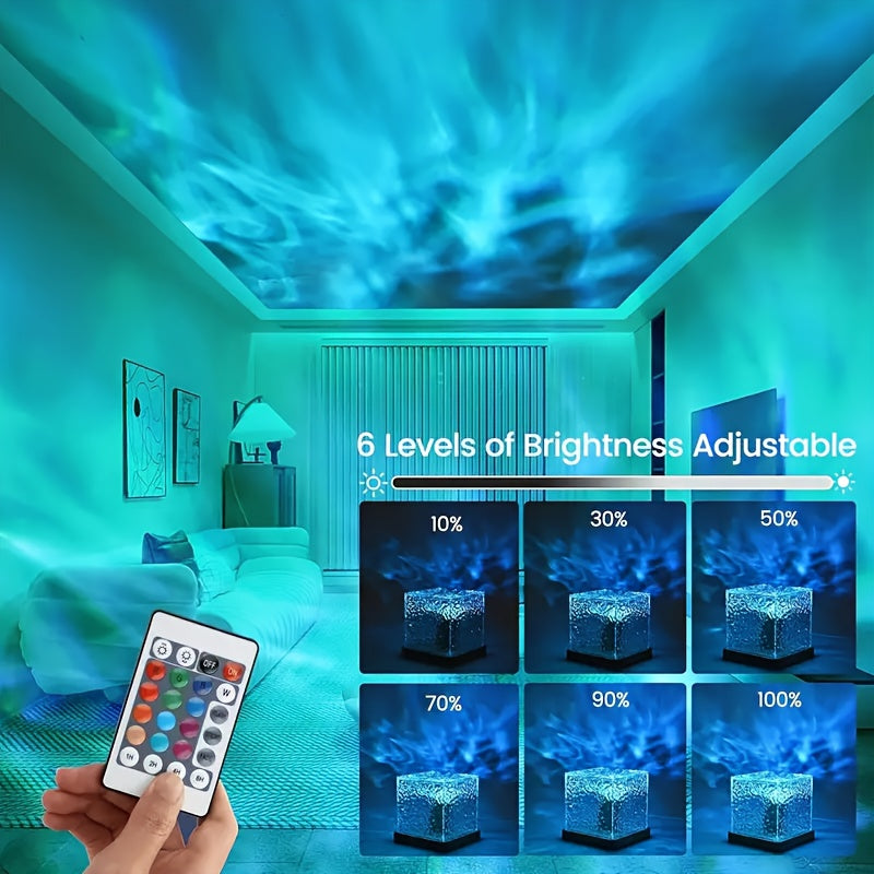 OceanWave - LED Nachtlamp met 16 Kleuren en Golfeffect