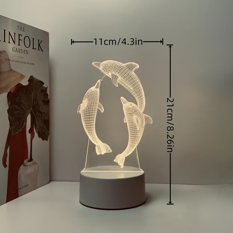 GeoDolphin - Trendy 3D Illusie Tafelverlichting