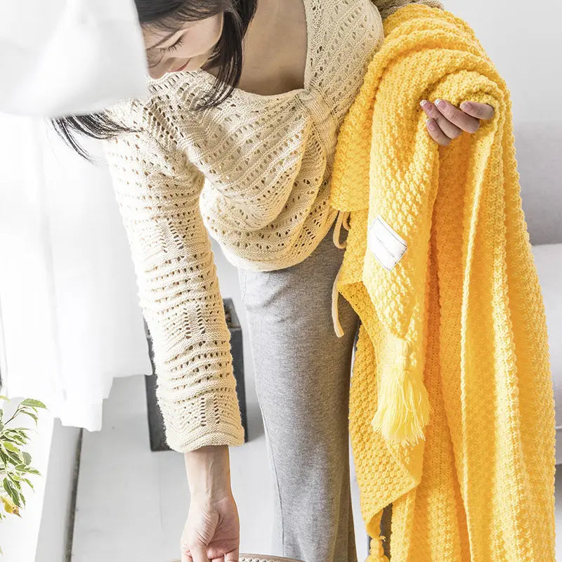 NordicCozy – Handgeweven Woldeken met Franje