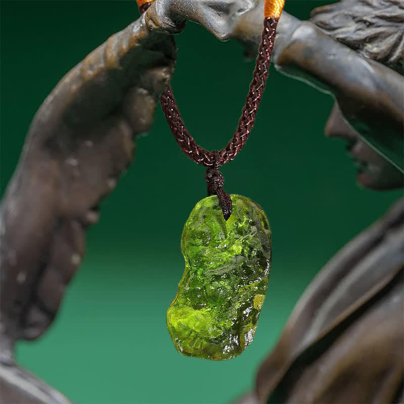 Alina's Enchanting Green Moldavite Pendant Necklace for Purification