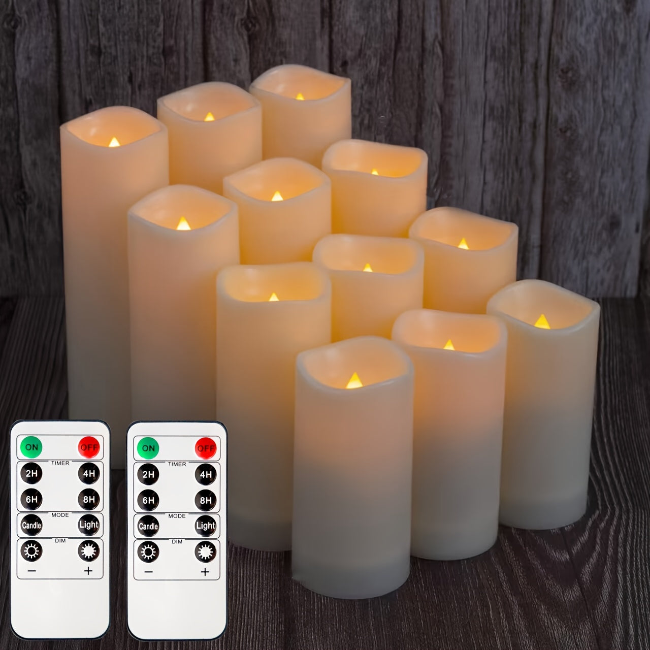 GlowFlame - Set van 12 LED Kaarsen met Afstandsbediening