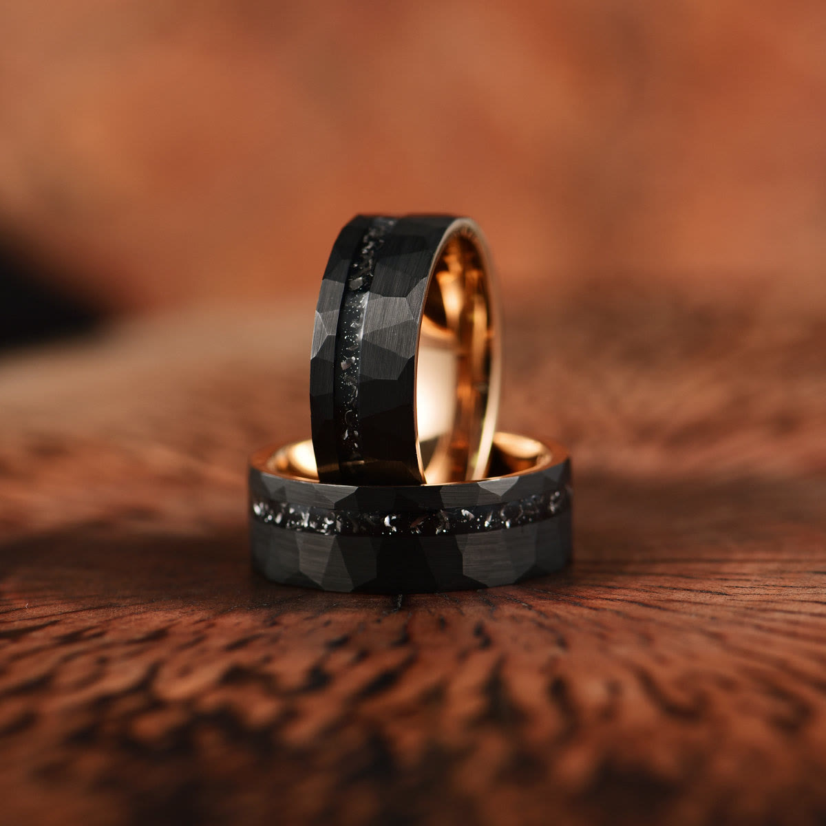 Ares - 8mm Black Tourmaline Tungsten Carbide Ring