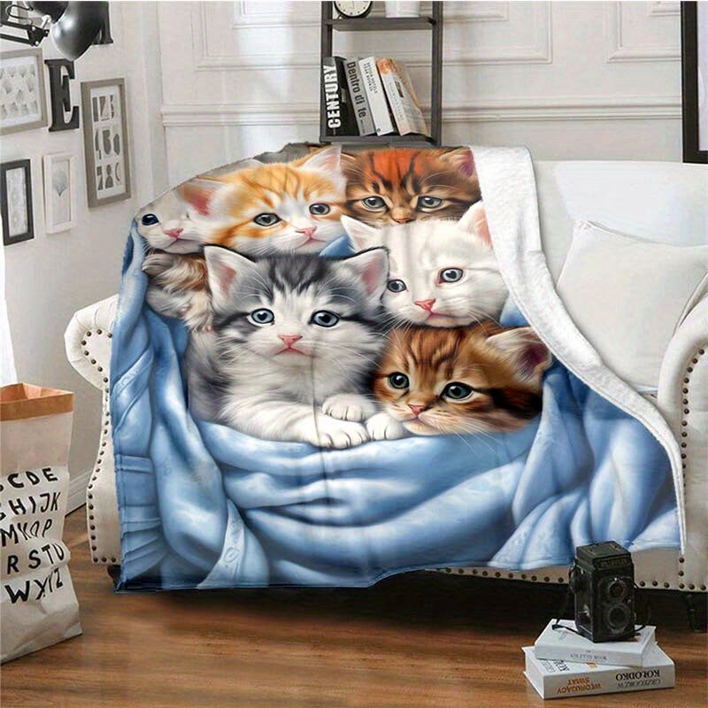 FluffyCat – Zachte Flanellen Dekken met Kattenprint
