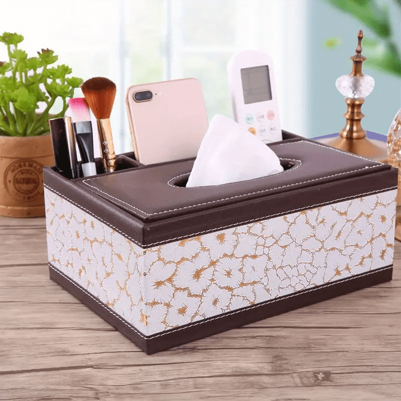 Chic Organizer - Luxe Kunstlederen Opbergdoos met 4 Vakken