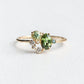 Betoverende Selene Ring met Natuurlijke Peridot en Sprankelende Zirkonstenen