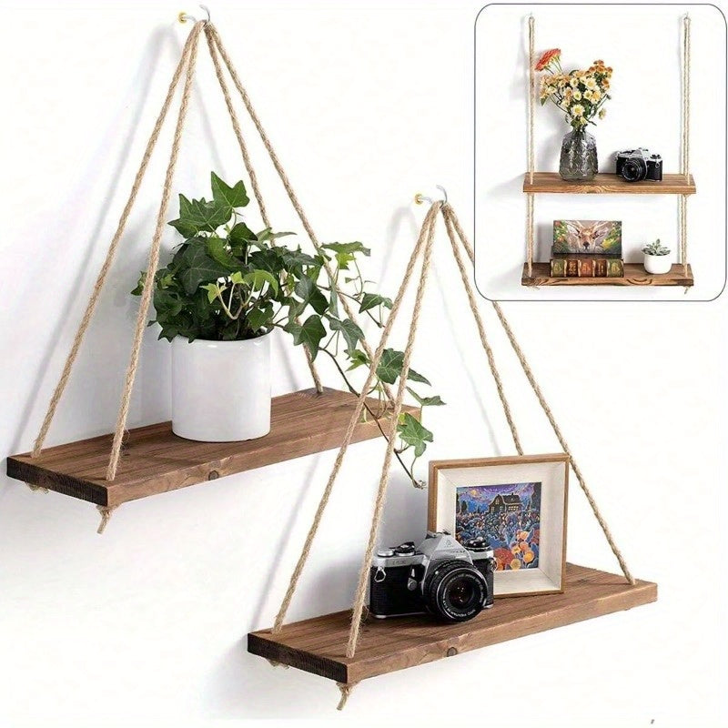 DecoShelf - Elegante Zwevende Plank met Verstelbaar Touw