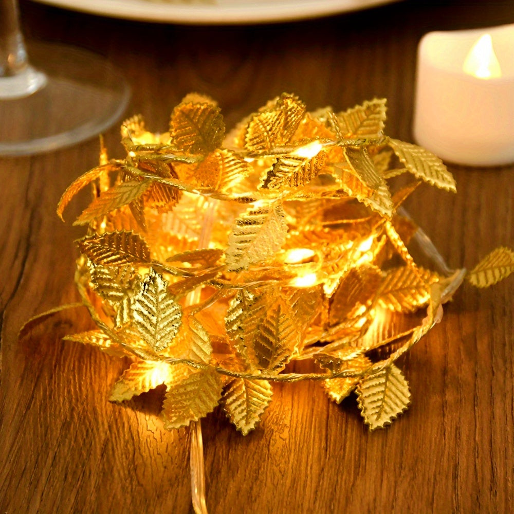 FairyLume – Elegante Gouden Blad Lichtslinger