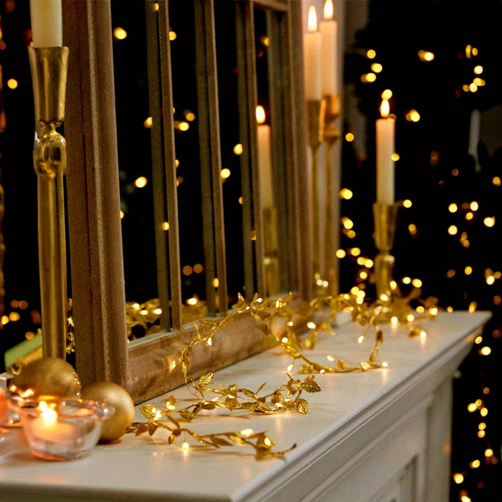 FairyLume – Elegante Gouden Blad Lichtslinger