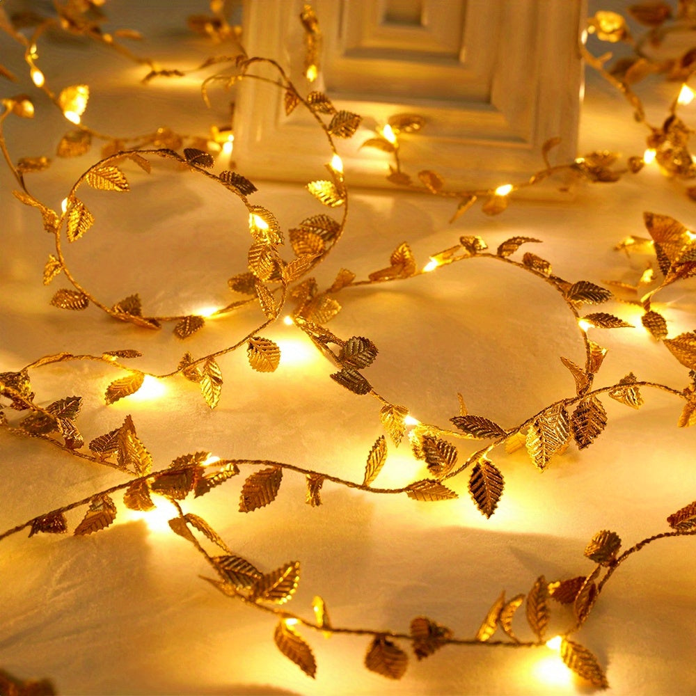 FairyLume – Elegante Gouden Blad Lichtslinger