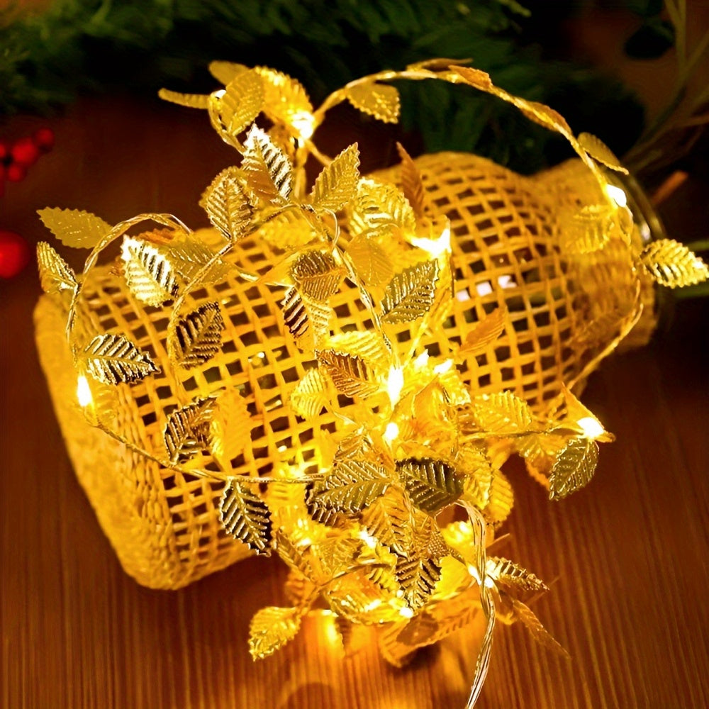 FairyLume – Elegante Gouden Blad Lichtslinger